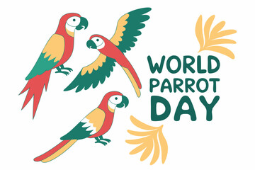 WORLD PARROT DAY vector illustration