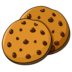 Vector Illustration Chocolate Chip Cookies Perfect for Recipe Books and Crafts