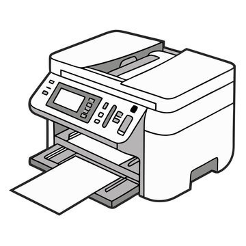 black and white printer printing paper clip art preview