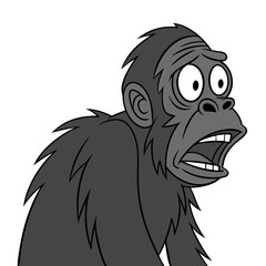 Fototapeta premium Surprise Expression Cartoon Ape Illustration for Humor and Comic Art