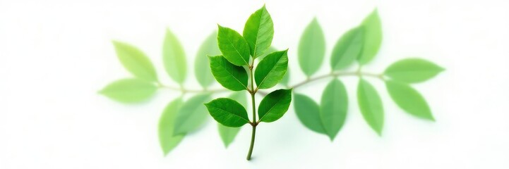 Fototapeta premium Single eucalyptus leaf isolated against white background, leaf, green