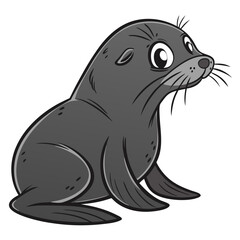 Cute Cartoon Seal Vector Illustration for Children and Wildlife Education