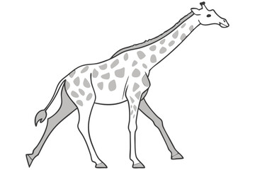Naklejka premium Stylized Giraffe Outline Vector Illustration for Art and Design Projects