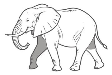 Obraz premium Majestic Elephant Outline Vector Illustration for Tattoos and Coloring Books