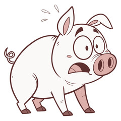 Naklejka premium Surprised Cartoon Pig Vector Illustration for Children's Books and Creative Projects