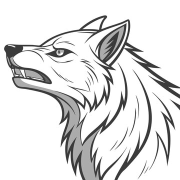 recommend clip art: Fierce Wolf Head Profile Vector Art for Tattoo or T-Shirt Design