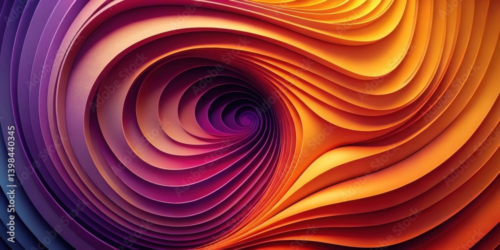 Poster Abstract Swirling Layers of Vibrant Hues Creating a Dynamic and Hypnotic Visual Pattern