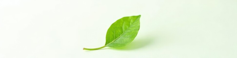 Single leaf isolated against a plain white surface, greenery, foliage,