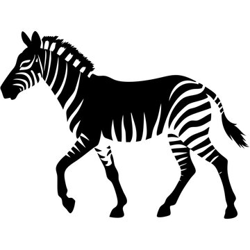 Striking Zebra Silhouette Vector Illustration for Artistic Design and Creative Projects