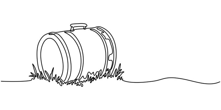 recommend clip art: continuous single drawn line art doodle wooden oak beer barrel, barrel drink vintage object one line art design vector, Continuous line drawing wooden oak beer barrel with a tap icon vector minimalist