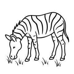 Fototapeta premium Vector Illustration of a Grazing Zebra for Coloring Books or Educational Materials