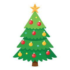 Christmas tree isolated on white background