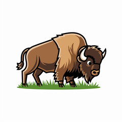 Bison Mascot Vector – Wild Buffalo Animal Illustration