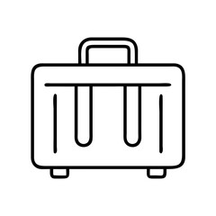 Illustration of a black and white suitcase, travel bag, luggage, briefcase, baggage outline icon