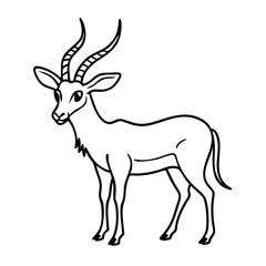 Obraz premium Vector Illustration of Gazelle with Elegant Horns for Wildlife Art and Design