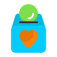 Fototapeta premium Charity Donation Flat Icon