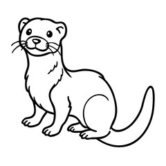 Cute Otter Outline Vector Illustration for Kids Coloring Books and Crafts
