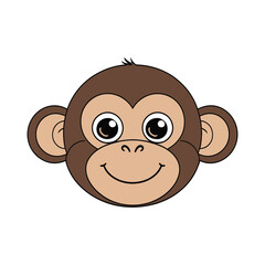 Fototapeta premium Cute Cartoon Monkey Head 