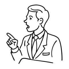 Businessman Making Point Vector Illustration for Presentations and Marketing