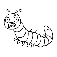 Cute Cartoon Caterpillar Vector for Kids Coloring Books and Illustrations