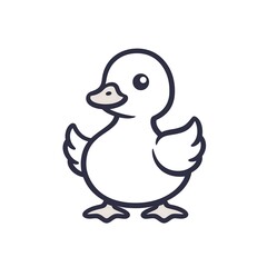Cute Cartoon Baby Duck Illustration: Adorable and Playful Winged Waterfowl for Kids Design and Branding
