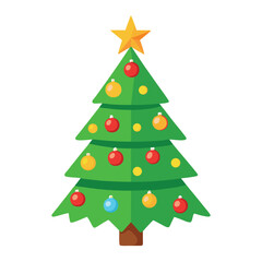 Christmas tree isolated on white background