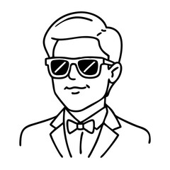 Obraz premium Cool Stylish Man in Sunglasses Vector Illustration for Design Projects and Art