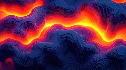 Abstract Lava Flow: A Digital Masterpiece of Vibrant Hues and Dynamic Forms