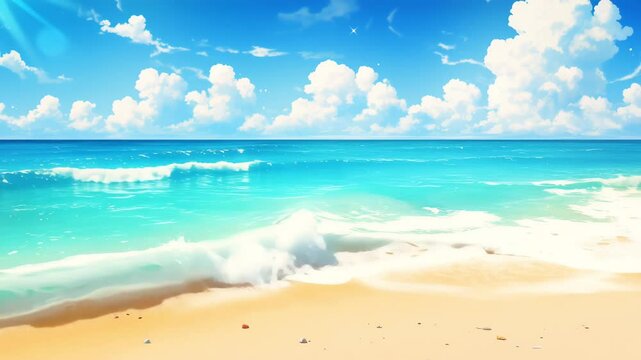 Summer Beach Japanese Anime Style Banner Poster Wallpaper