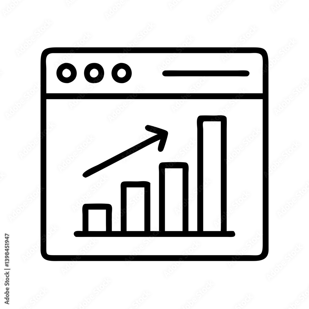 Poster growth chart on website seo analytics and business performance analysis data visualization report