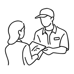 Delivery Service Outline Vector Illustration for Business and Marketing Use
