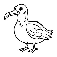 Hand Drawn Seagull Outline Vector Illustration for Tattoos and Coloring Books