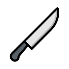 Kitchen Knife with Sharp Blade Icon Design