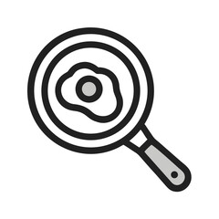 Frying Pan with Fried Egg Icon Design