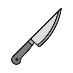 Kitchen Knife with Sharp Blade Icon Design