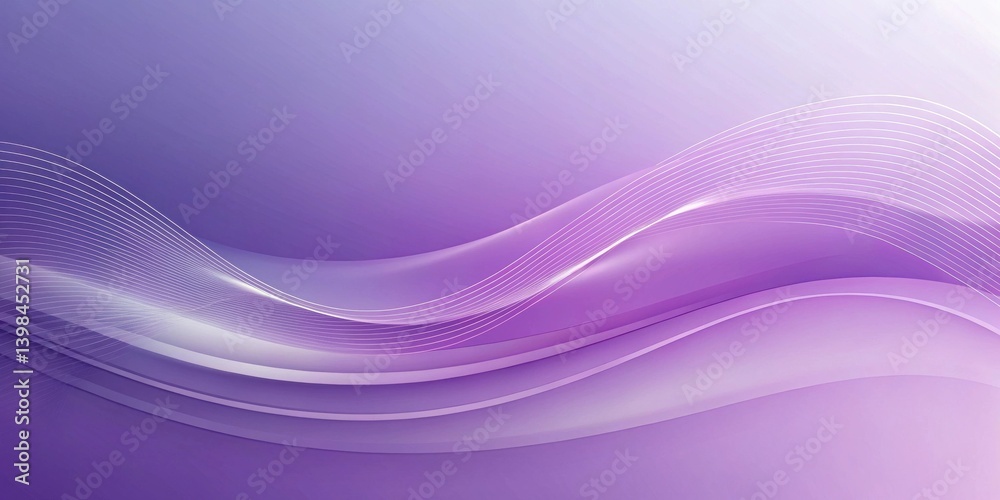 Poster Abstract Lavender Wave Design with Subtle Lines and Gradient Hues