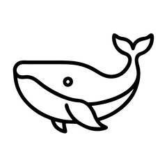 Whale vector illustration marine animal sea life ocean wildlife aquatic mammal drawing outline icon design