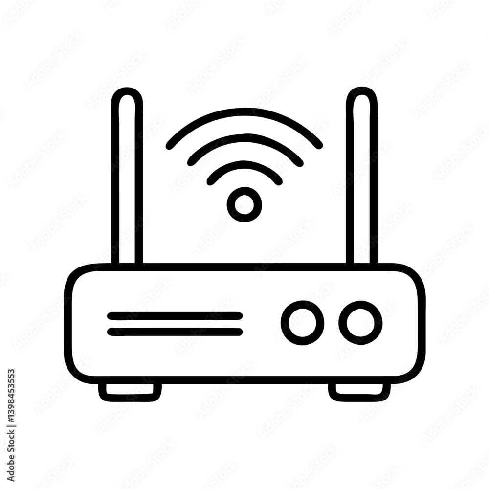 Poster wifi router vector icon illustration for wireless internet connection and network signal access poin