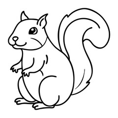 Adorable Squirrel Outline Vector Art for Coloring Books and Crafts