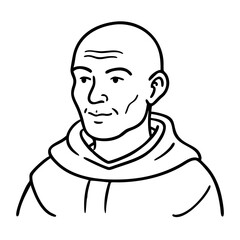 Obraz premium Monochrome Monk Portrait Vector Art for Illustration and Design Purposes