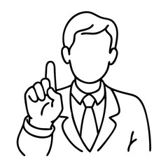 Businessman Pointing Hand Gesture Vector Illustration for Presentation and Design