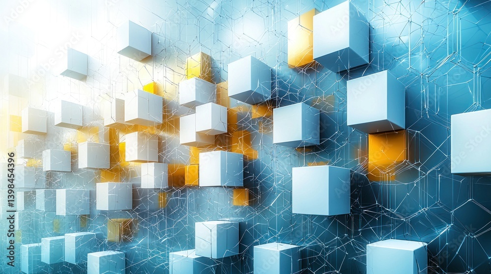 Poster abstract 3d cubes network: digital connectivity and data flow visualization