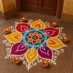 Artistic Diwali Rangoli