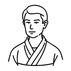 Obraz premium Vector Illustration Man Portrait in Traditional Clothing for Art Projects or Avatars