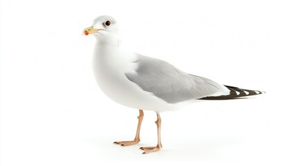 Obraz premium Single seagull, isolated on white background