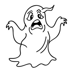 Naklejka premium Spooky Cartoon Ghost Vector Art for Halloween and Craft Projects