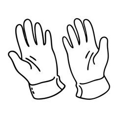 Obraz premium Vector Illustration of Simple Protective Gloves for Safety and Hygiene