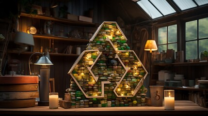 Recycled Glass M?bius: A Symbol of Sustainability in an Artistic Workshop