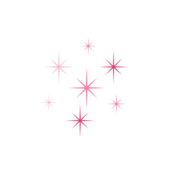 Pink stars icon. Sparkle star icon. Falling stars . Vector illustration