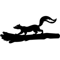 Silhouette of Squirrel on Tree Branch Perfect for Vector Art and Nature Illustrations